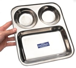 3分割カレー皿【四角】と小皿2枚のセット - サブ2