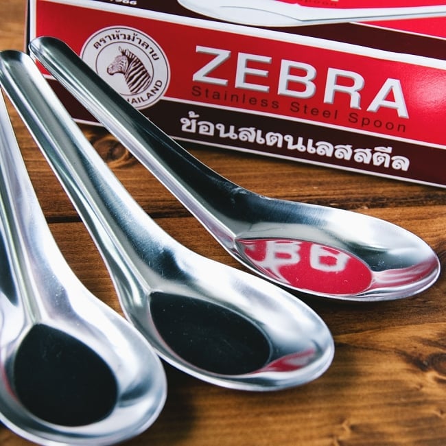 【12本セット】ゼブラ社製 タイ屋台のレンゲ6本セット ZEBRA - 13cm 3 - タイの食器でトップブランドのZEBRAです