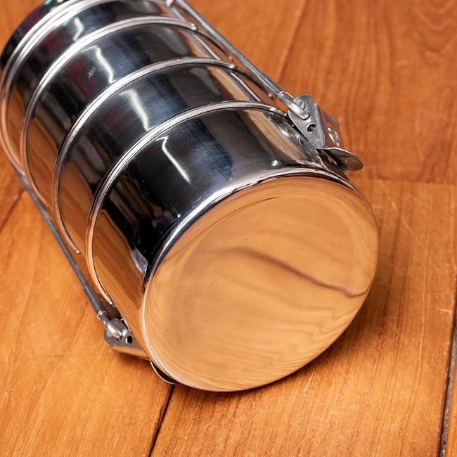 【6個セット】【4段】インド弁当箱【約19cm×約11.5cm】 5 - 底面の写真です