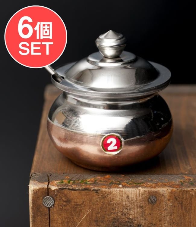 【6個セット】壺型卓上ギーポット【約7.8cm】の写真セット,ギー,バター,ケース,調味料入れ,シュガーポット