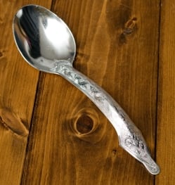 エンボスが美しい伝統サーバースプーン[27cm]　4個セット - サブ4