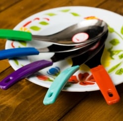 自由に選べる4つセット 昭和レトロなタイの大きめスプーン[22.5cm] - サブ2