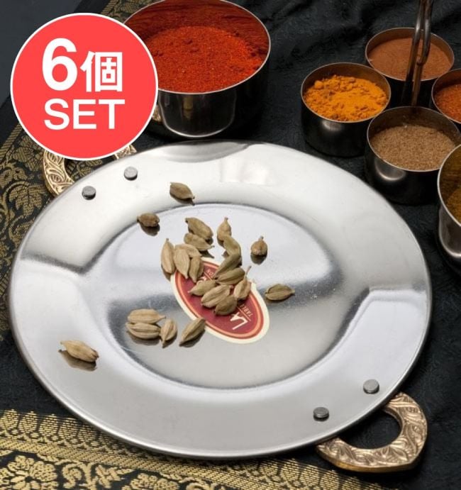 【6個セット】タヴァ槌目仕上げ　チャパティやローティ用のフライパン（直径：18cm程度）の写真セット,タヴァ,カレー 皿,カレー 鍋,調理器具,フライパン,チャパティ,ローティー