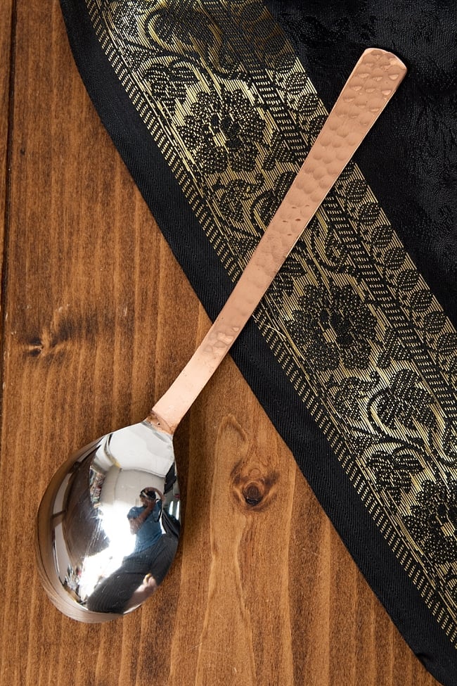 【3個セット】銅装飾槌目仕上げ カレースプーン 5 - 裏面の様子です。