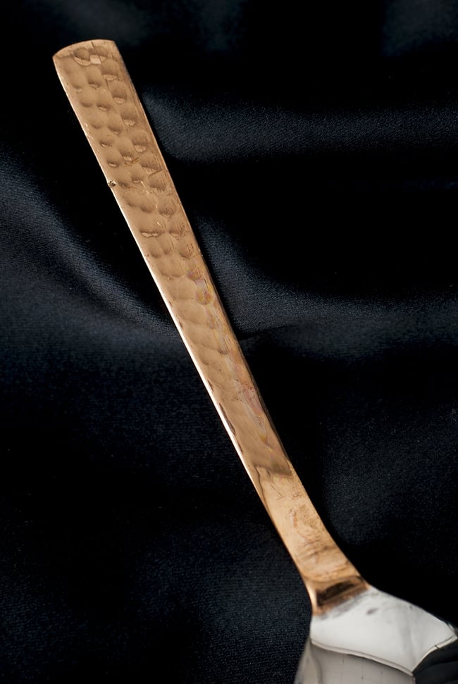 【3個セット】銅装飾槌目仕上げティースプーン 5 - 裏面の様子です。