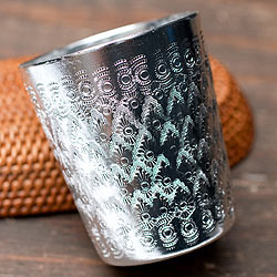 【4点アソートセット】タイの飾りつきエンボス・アルミコップ（直径：7cm） - サブ3