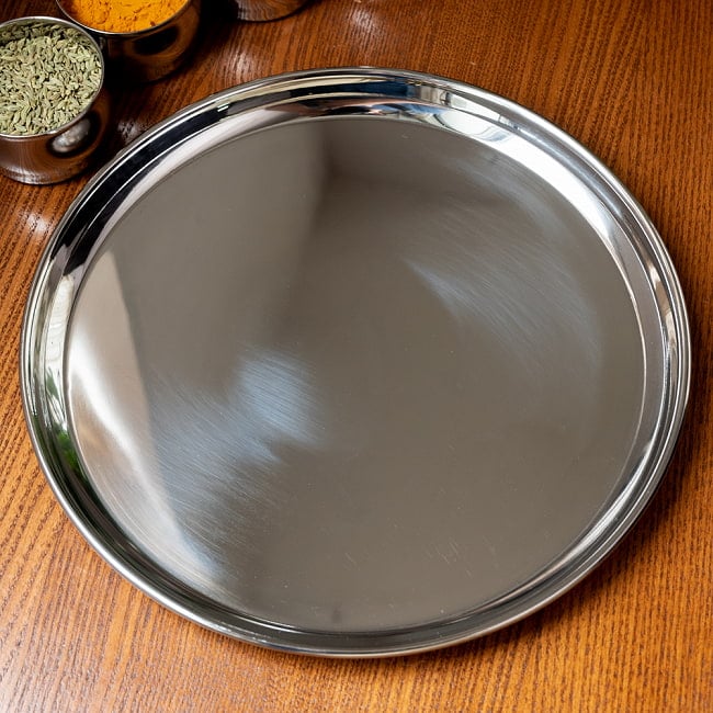 【ターリーセット】カレー大皿1枚と重ねられるカレー小皿3枚セット 5 - 全体写真です