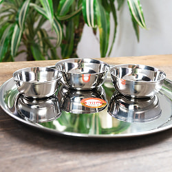 【大皿1枚＋小皿3枚セット】カレー大皿 [約28cm]-重ね収納ができるタイプ　ターリーセット - サブ5