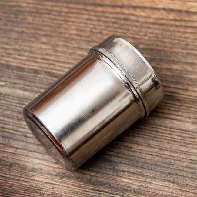 【3個セット】ステンレスのマサラケース・小物入れ[約6.2cm×4.5cm] 4 - 上からの写真です