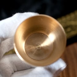【3個セット】インドの礼拝用 ブラス製 プージャグラス カップ[5cm] - サブ5