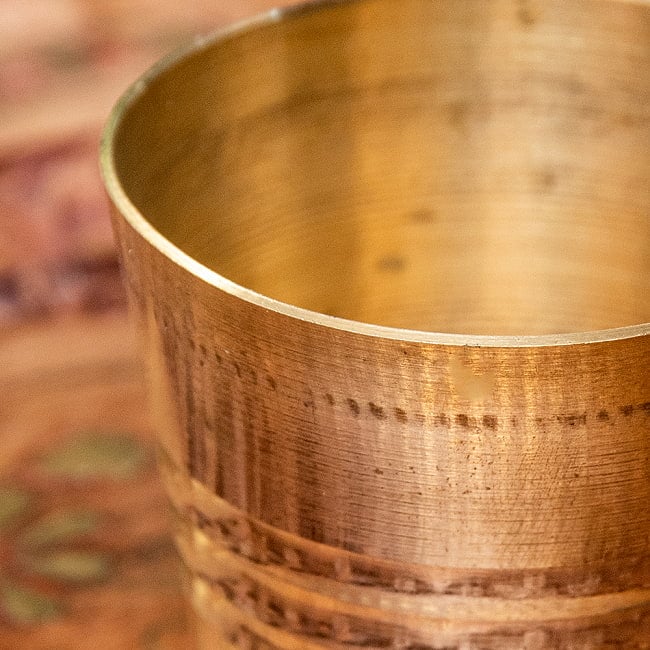 【3個セット】インドの礼拝用 ブラス製 プージャグラス カップ[約5cm] 3 - 拡大写真です