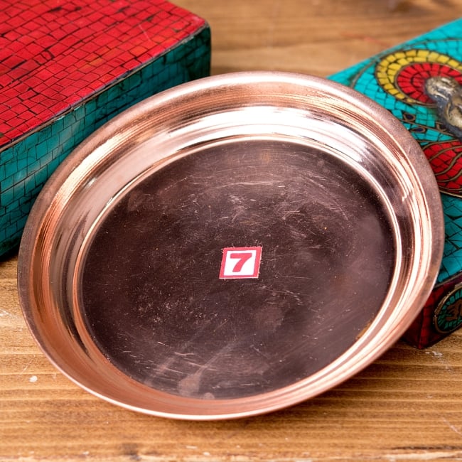 【3個セット】銅仕上げカトリ（小皿）　【直径：約13cm】 4 - 裏面の様子です。