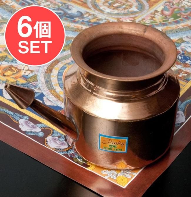 【6個セット】ネティポット　鼻うがい（鼻水差し）[約500ml 直径：約9.5cm 高さ：約10cm]の写真セット,うがい,花粉症,アレルギー性鼻炎,ダニアレルギー