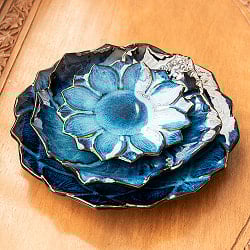 【お得なSET】エスニック気分を盛り上げる　ロータスシリーズ　プレート3点セット　Blue - サブ5