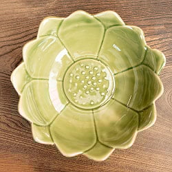 【お得なSET】エスニック気分を盛り上げる　ロータスシリーズ　ボウル4点セット　Yellow green - サブ4