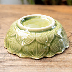エスニック気分を盛り上げる　ロータスボウル　14cm　Yellow green - サブ4