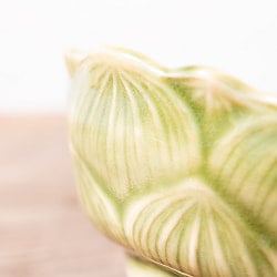 エスニック気分を盛り上げる　ロータスボウル　14cm　Yellow green - サブ5