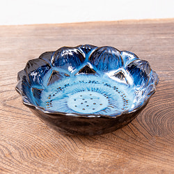 エスニック気分を盛り上げる　ロータスボウル　14cm　Blue - サブ3