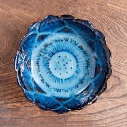 エスニック気分を盛り上げる ロータスボウル 14cm Blue