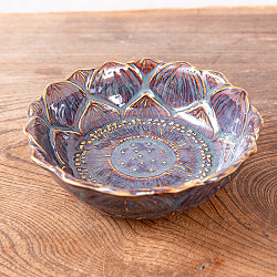 エスニック気分を盛り上げる　ロータスボウル　14cm　Sky purple - サブ3