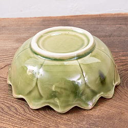 エスニック気分を盛り上げる　ロータスボウル　17cm　Yellow green - サブ4