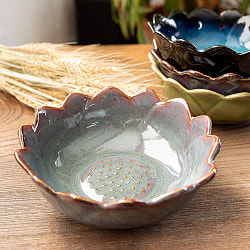 エスニック気分を盛り上げる　ロータスボウル　17cm　Blue - サブ2