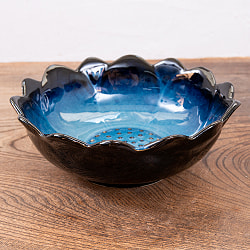 エスニック気分を盛り上げる　ロータスボウル　17cm　Blue - サブ3