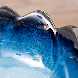 エスニック気分を盛り上げる　ロータスボウル　17cm　Blue - サブ5