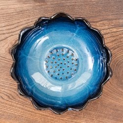 エスニック気分を盛り上げる　ロータスボウル　17cm　Blue(TI-CERAMIC-17)