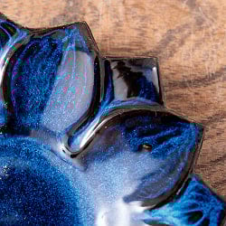 エスニック気分を盛り上げる　ロータスプレート　14cm　Blue - サブ3