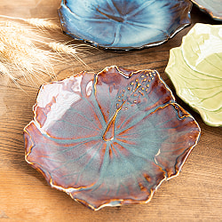 エスニック気分を盛り上げる　オーキッドプレート　20cm　Yellow green - サブ2