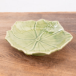 エスニック気分を盛り上げる　オーキッドプレート　20cm　Yellow green - サブ3