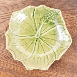 エスニック気分を盛り上げる　オーキッドプレート　20cm　Yellow green(TI-CERAMIC-28)
