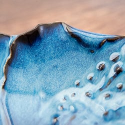 エスニック気分を盛り上げる　オーキッドプレート　20cm　Blue - サブ5