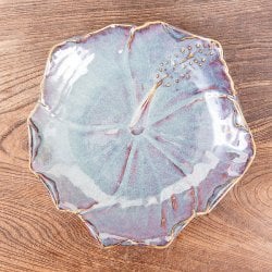 エスニック気分を盛り上げる　オーキッドプレート　20cm　Sky purple(TI-CERAMIC-30)