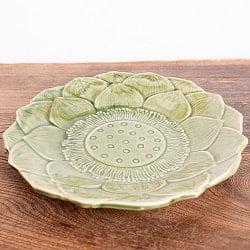 エスニック気分を盛り上げる　ロータスプレート　23.5cm　Yellow green - サブ3