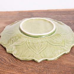エスニック気分を盛り上げる　ロータスプレート　23.5cm　Yellow green - サブ4