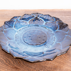 エスニック気分を盛り上げる　ロータスプレート　23.5cm　Blue - サブ3