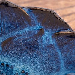 エスニック気分を盛り上げる　ロータスプレート　23.5cm　Blue - サブ5