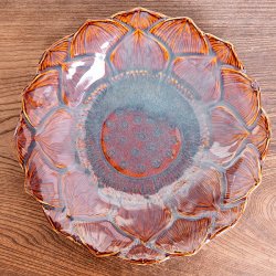 エスニック気分を盛り上げる　ロータスプレート　23.5cm　Sky purple(TI-CERAMIC-34)