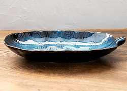 エスニック気分を盛り上げる　バナナリーフプレート　31cm　Blue - サブ5