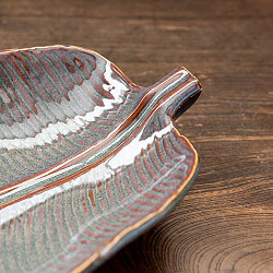 エスニック気分を盛り上げる　バナナリーフプレート　31cm　Sky purple - サブ4