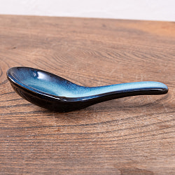 滑らかな釉薬が美しい タイの陶磁器スプーン　Blue - サブ3