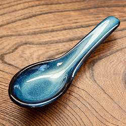 滑らかな釉薬が美しい タイの陶磁器スプーン　Blueの商品写真