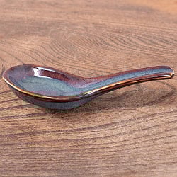 滑らかな釉薬が美しい タイの陶磁器スプーン　Sky purple - サブ3