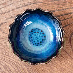 エスニック気分を盛り上げる　ロータスボウル　10cm　Blue - サブ4