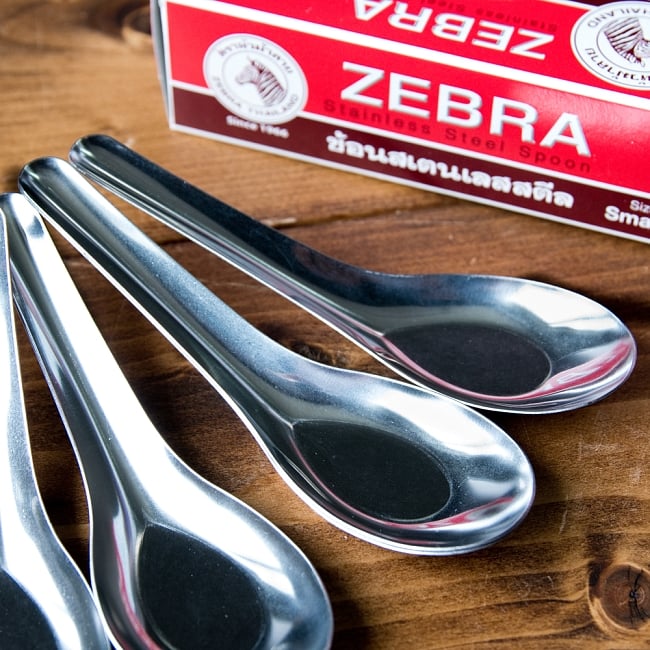 ゼブラ社製 タイ屋台のレンゲ6本セット ZEBRA - 11.5cm 2 - ゼブラのロゴがついています。お箱は付属しません。