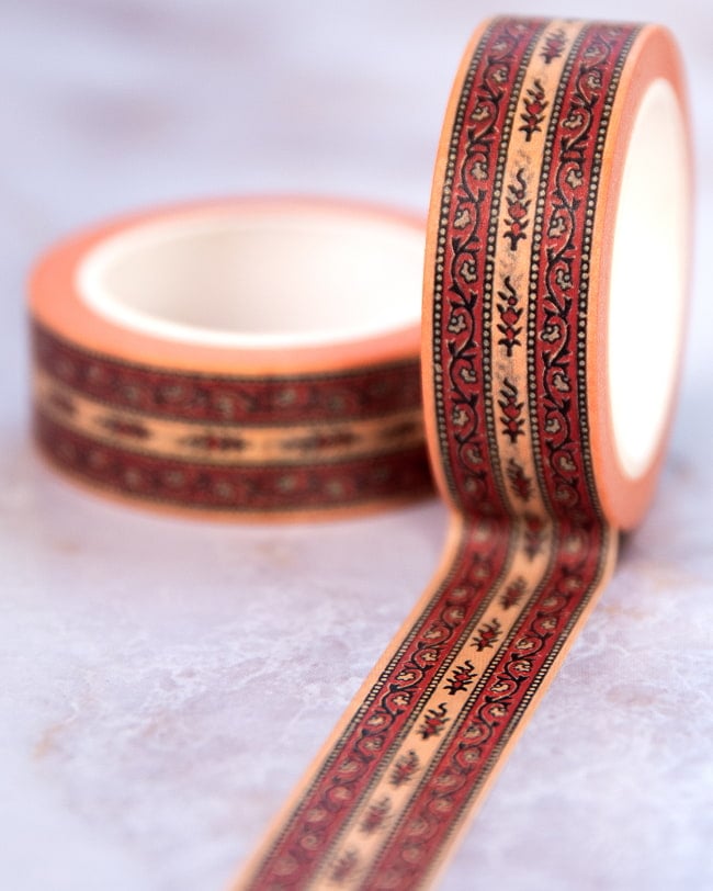 コットンボーダー-ティラキタオリジナル マスキングテープ 15mm x 10m 2 - 白い背景で撮影しました