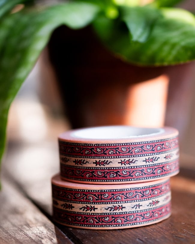 コットンボーダー-ティラキタオリジナル マスキングテープ 15mm x 10m 4 - 2つ並べて撮影しました。