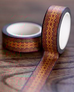 【6個セット】オーセンティックオレンジボーダー-ティラキタオリジナル マスキングテープ 15mm x 10mの写真